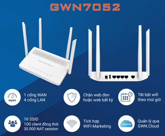Router wifi Grandstream GWN7052